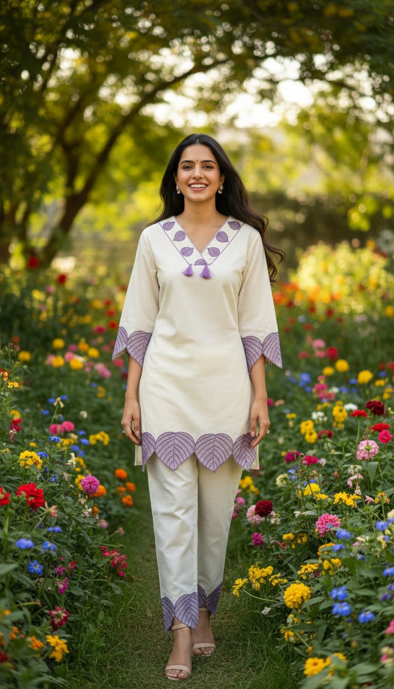 Ashnaina Cotton Cambric Embroidered Co-Ord Set