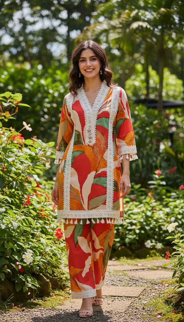 Ashnaina Pure Cotton Printed Co-Ord Set with Dupatta