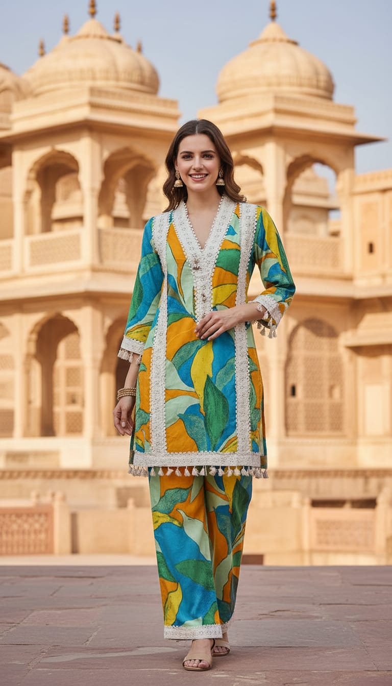 Ashnaina Pure Cotton Printed Co-Ord Set with Dupatta