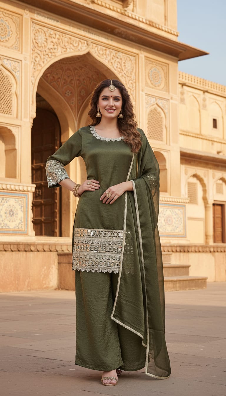 Ashnaina Frandy 3Pcs Set (Kurti+Divider+Dupatta)